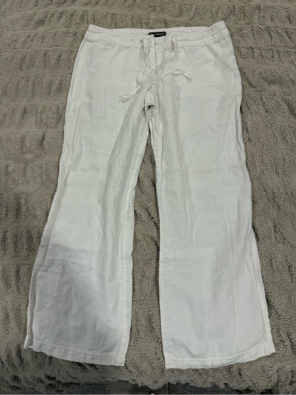 Women’s White Linen Drawstring Pants
